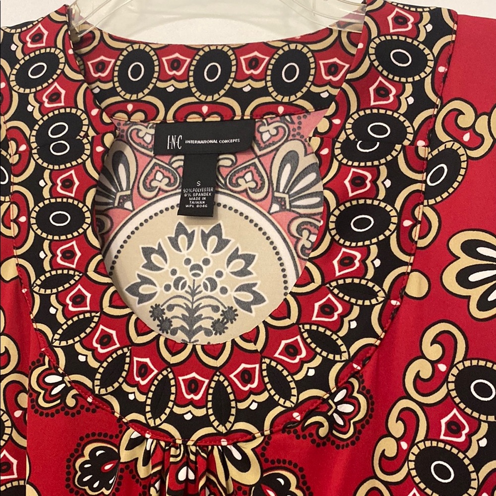 Women's Red Patterned Tunic - image 3